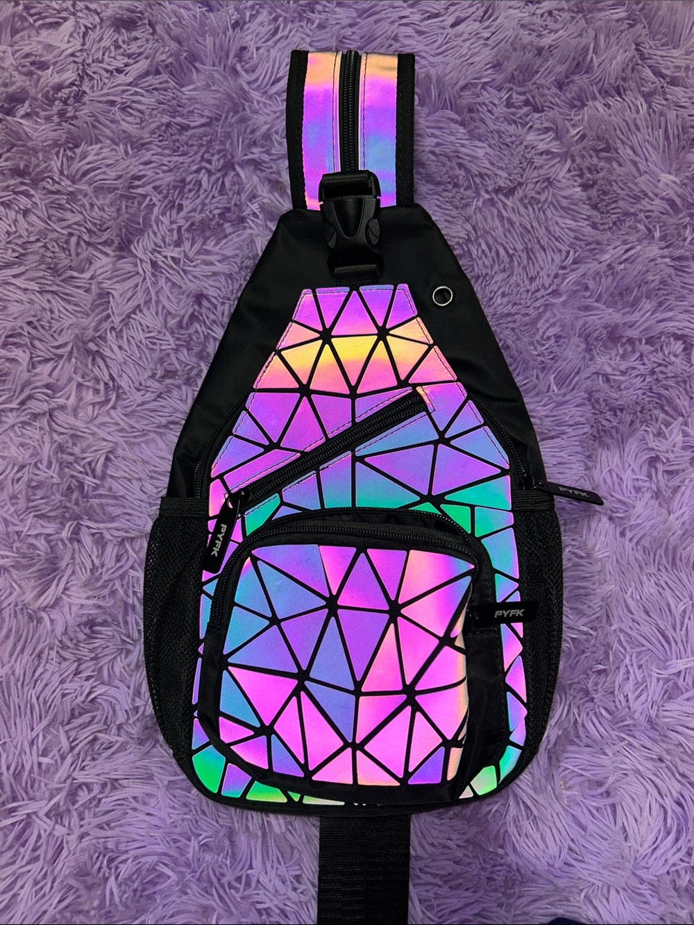 Iridescent Geometric Sling Crossbody or Backpack -